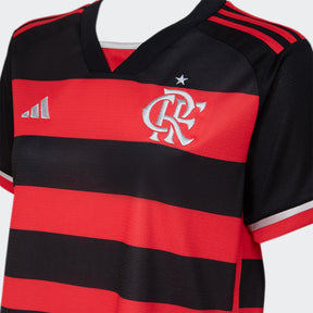 Camisa Flamengo I 24/25 s/n° Torcedor Adidas Feminina - Vermelho+Preto