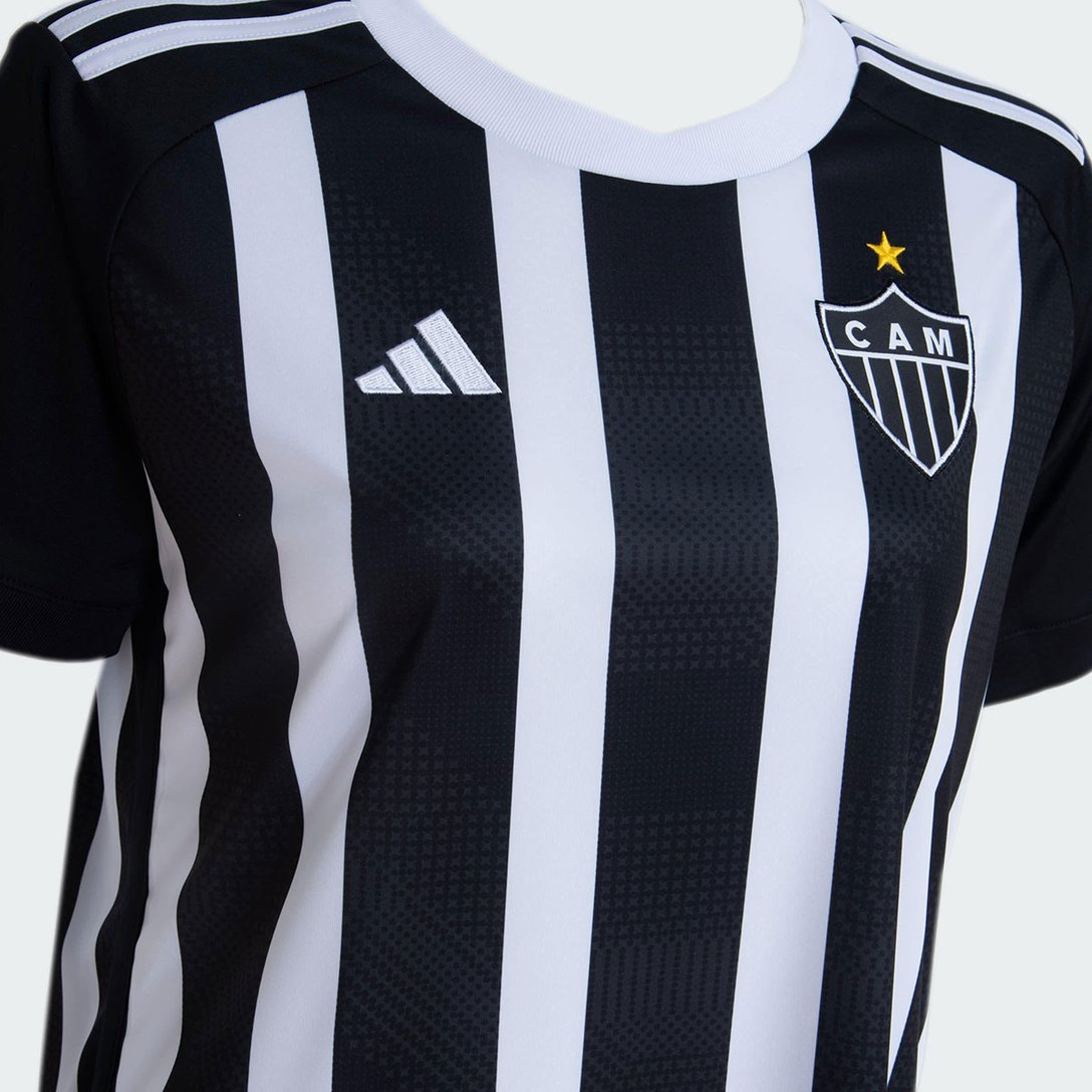 Camisa Atlético Mineiro I 24/25 s/n° Torcedor Adidas Feminina - Branco+Preto