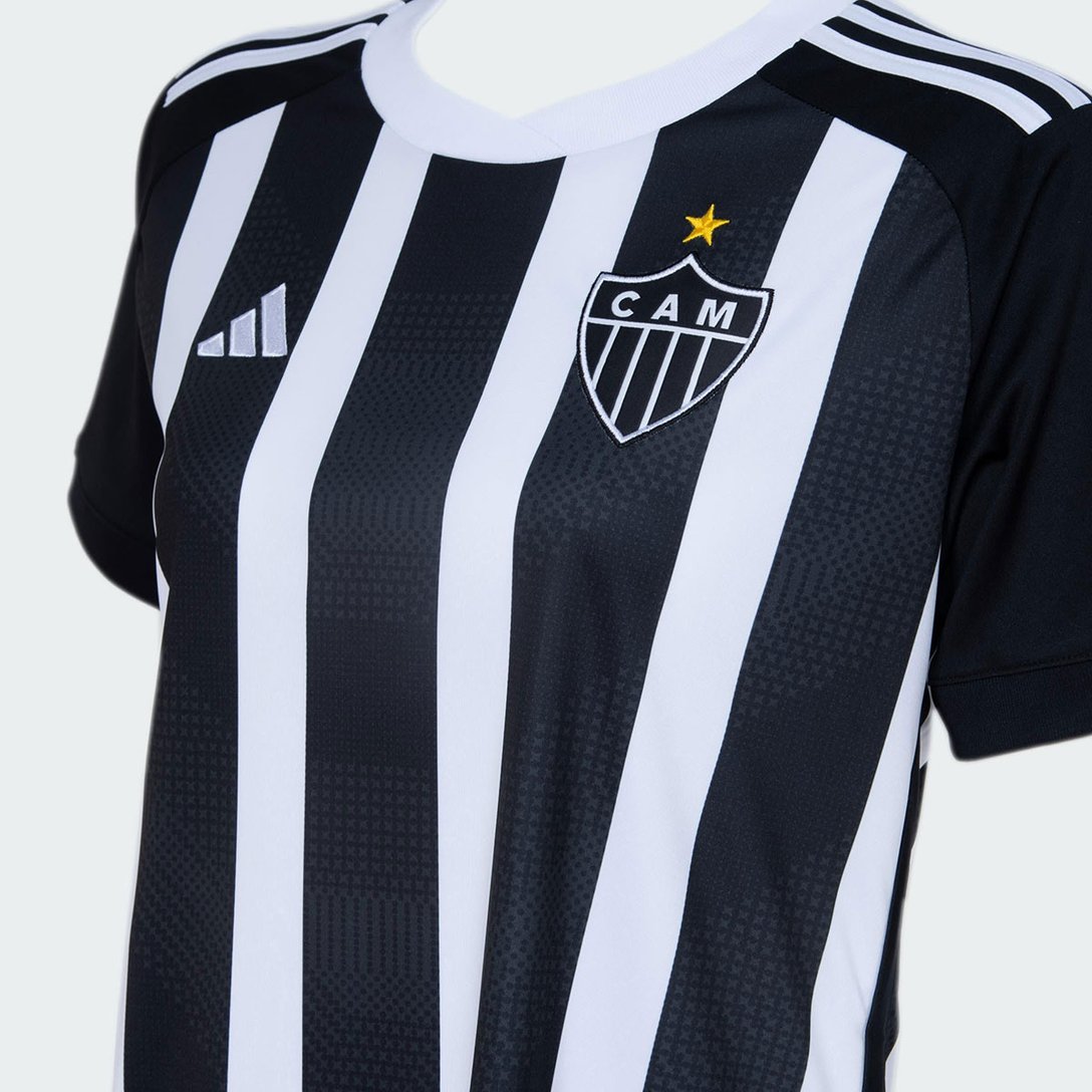 Camisa Atlético Mineiro I 24/25 s/n° Torcedor Adidas Feminina - Branco+Preto