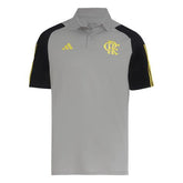 Camisa Polo Atleta Flamengo 24/25 Adidas Masculina - Cinza