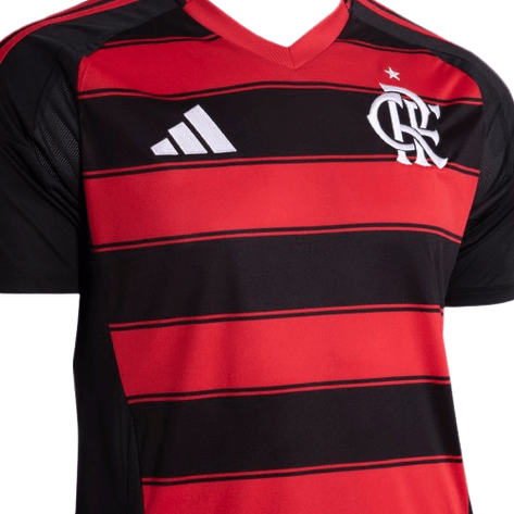 Camisa Flamengo I 25/26 s/n° Torcedor Adidas Masculina - Vermelho+Preto