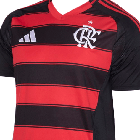 Camisa Flamengo I 25/26 s/n° Torcedor Adidas Masculina - Vermelho+Preto