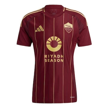 Camisa Roma Adidas Torcedor Home 24/25 s/n° Masculina - Vermelho