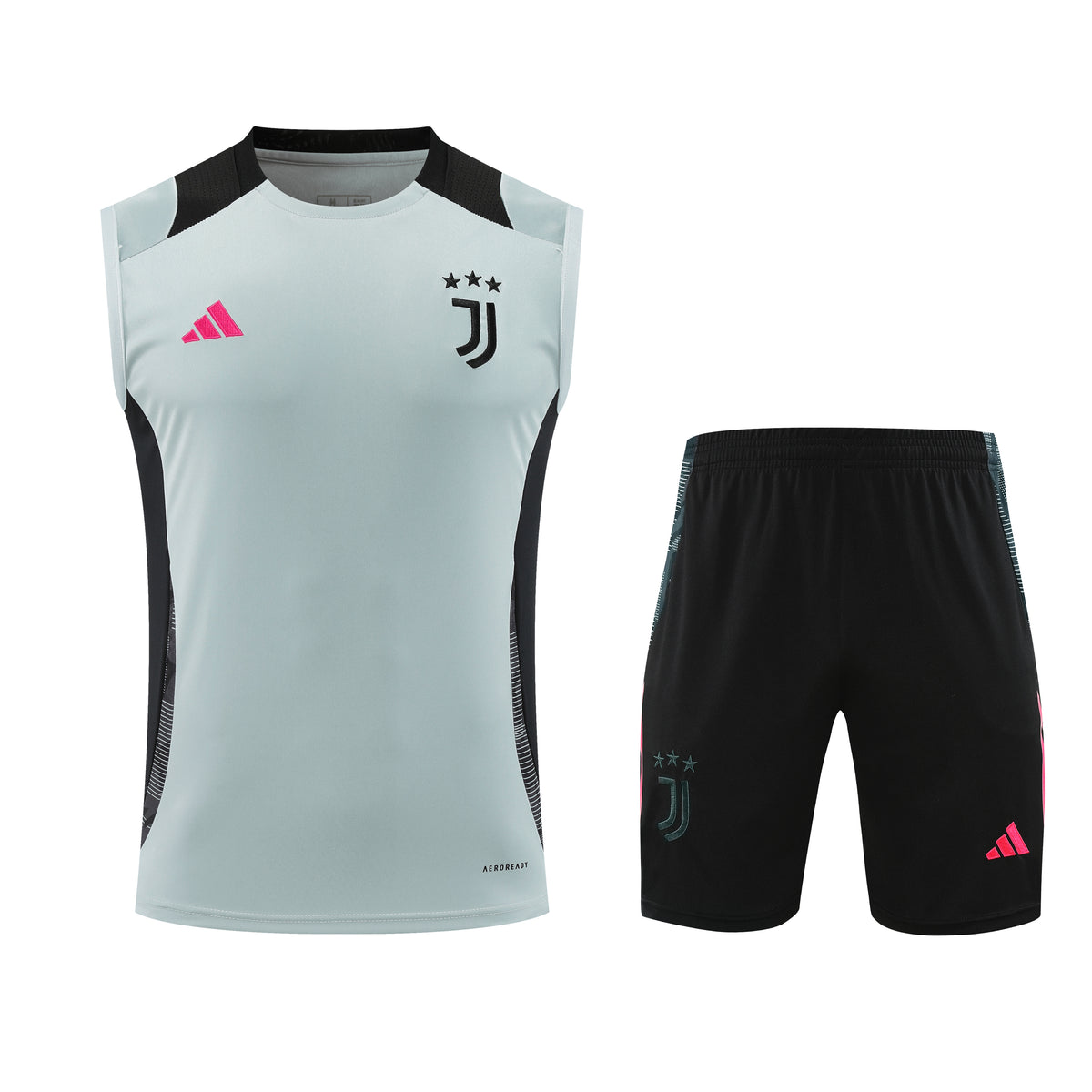 Kit de Treino Juventus 24/25 Cinza Azulado e Preto