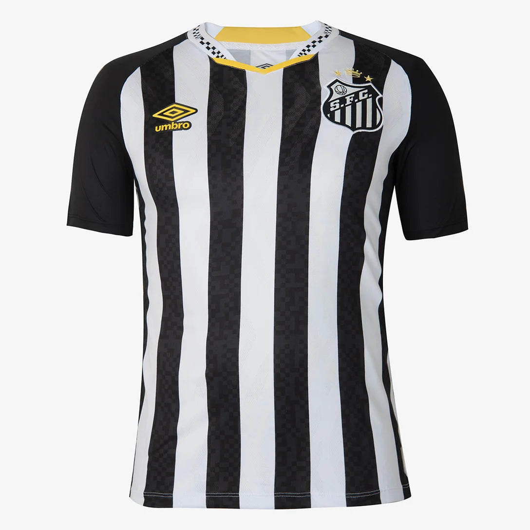 Camisa Santos II 25/26  Torcedor Umbro Masculina - Preto+Branco