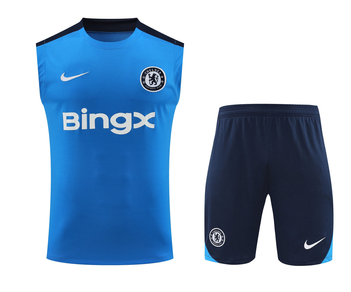 Kit de Treino Chelsea Nike 24/25 - Camisa e Bermuda Azul