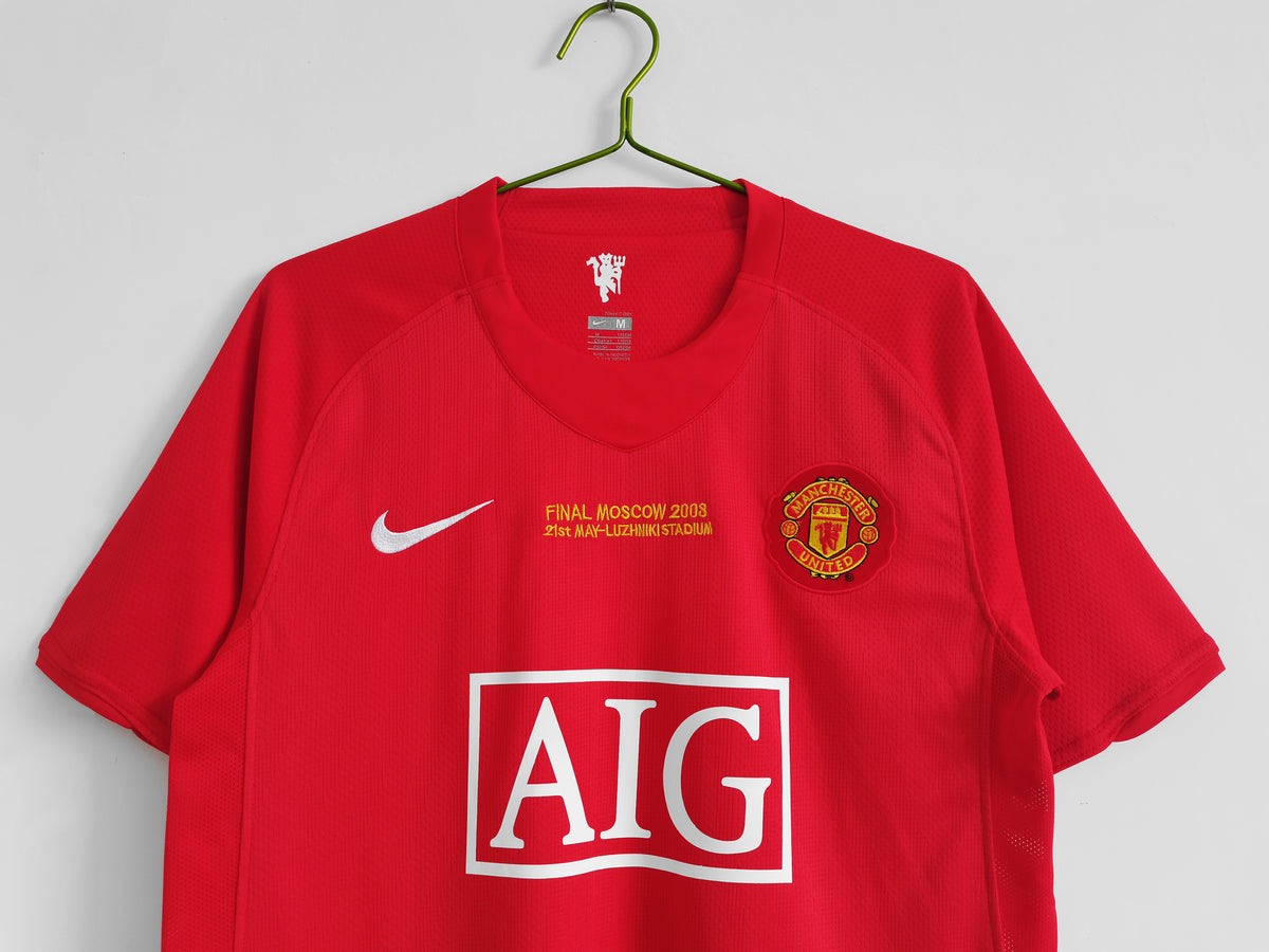 Camisa Manchester United 2007/08 - Versão Retrô Masculina - Vermelha