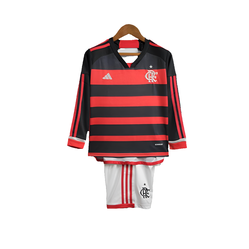 CAMISA FLAMENGO I 24/25 CONJUNTO INFANTIL (MANGA LONGA)