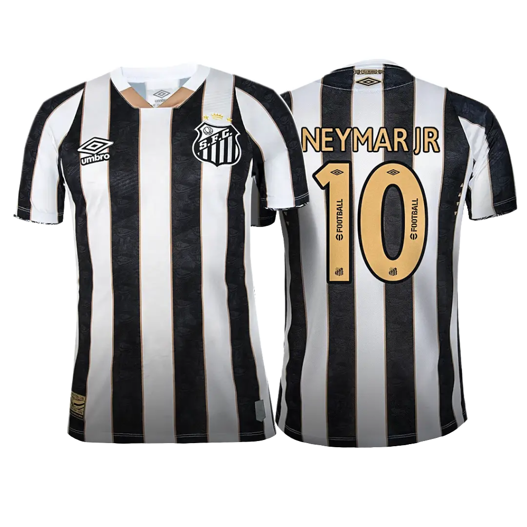 Camisa do Peixe Away 2024/25 Torcedor - Personalizada [Neymar 10] Masculina - Preto e branco