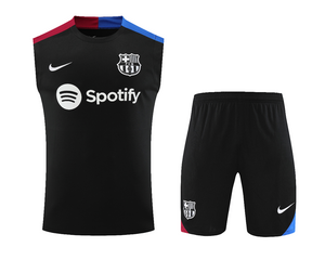 Kit de Treino Barcelona Nike 24/25 Camisa e Bermuda Preto