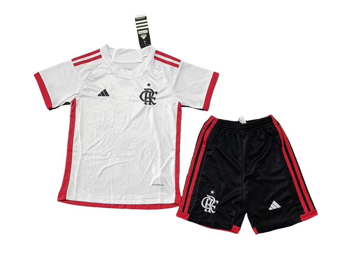 Kit Flamengo Infantil II 24/25 s/n° Torcedor Adidas - Branco+Preto