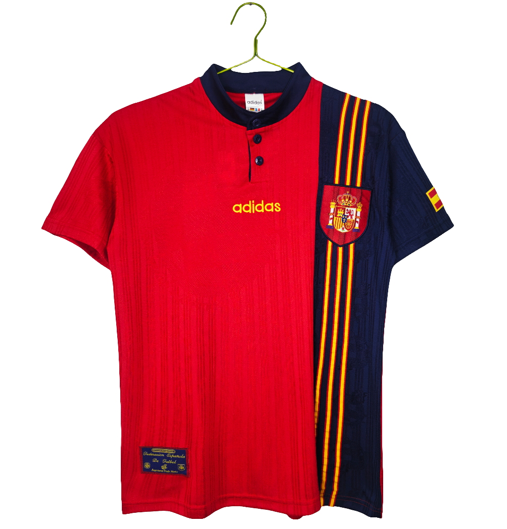 Camisa Seleção Espanha Home 1996/97 - Versão Retrô - Vermelha - Masculina