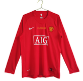 Camisa Manchester United  2007/08 Manga Longa - Versão Retrô Masculina - Vermelha