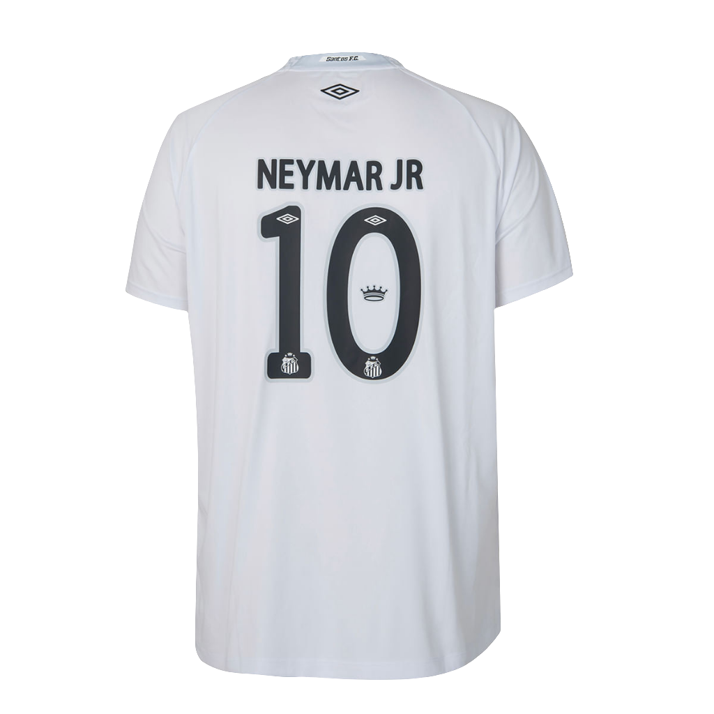 Camisa Santos I 25/26 Neymar N° 10 Torcedor Umbro Masculina - Branco+Cinza