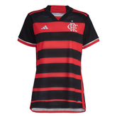 Camisa Flamengo I 24/25 s/n° Torcedor Adidas Feminina - Vermelho+Preto