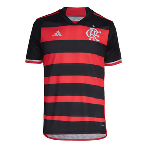 Camisa Flamengo I 24/25 s/n° Torcedor Adidas Masculina - Vermelho+Preto