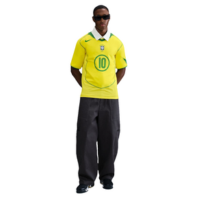 Camisa Brasil Nike Reedição Total 90 Ronaldinho Masculina - Amarelo e Verde