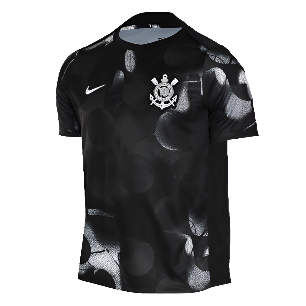 Camisa Corinthians Pré Jogo 25/26 Nike Masculina - Preto+Branco
