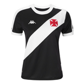 Camisa Vasco I 24/25 Jogador Kappa Feminina - Preto+Branco