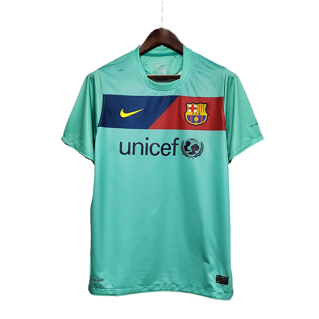 Camisa Retrô Barcelona Away 10/11 - Verde Água | Edição Icônica e Memorável