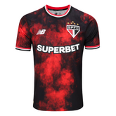 Camisa São Paulo 24/25 s/n° Torcedor Comemorativa New Balance Masculina - Preto+Vermelho