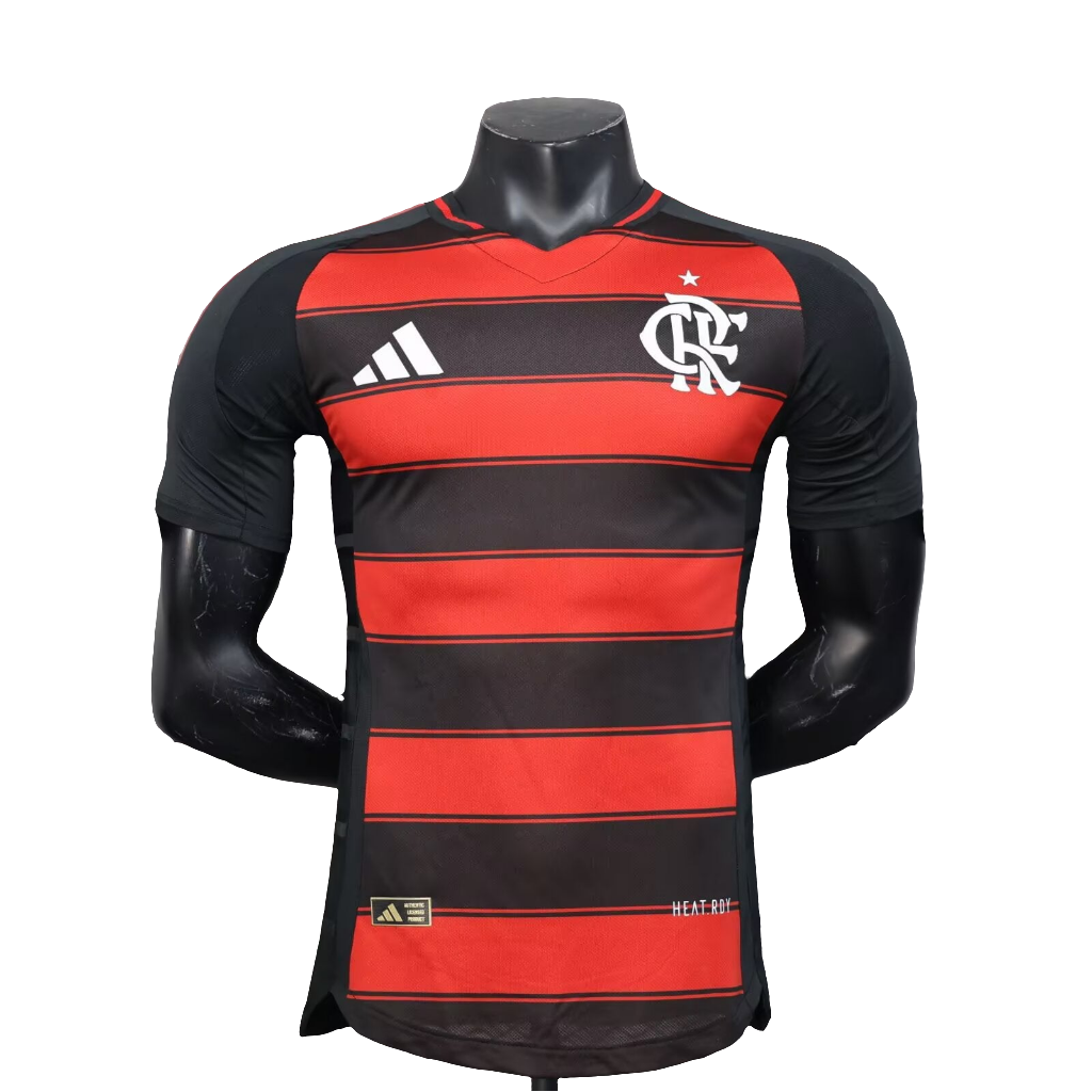 Camisa do Flamengo l 25/26 S/n° Versão jogador Adidas masculina - Preto e vermelho