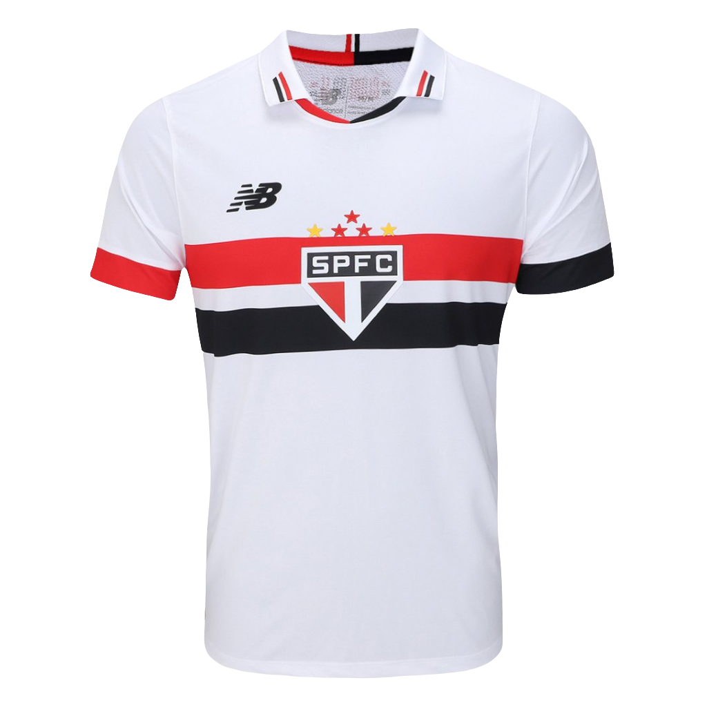 Camisa São Paulo I 24/25 s/n° Jogador New Balance Masculina - Branco+Vermelho