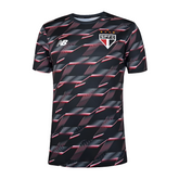 Camisa São Paulo 24/25 s/n° Pré Jogo New Balance Masculina - Preto+Vermelho