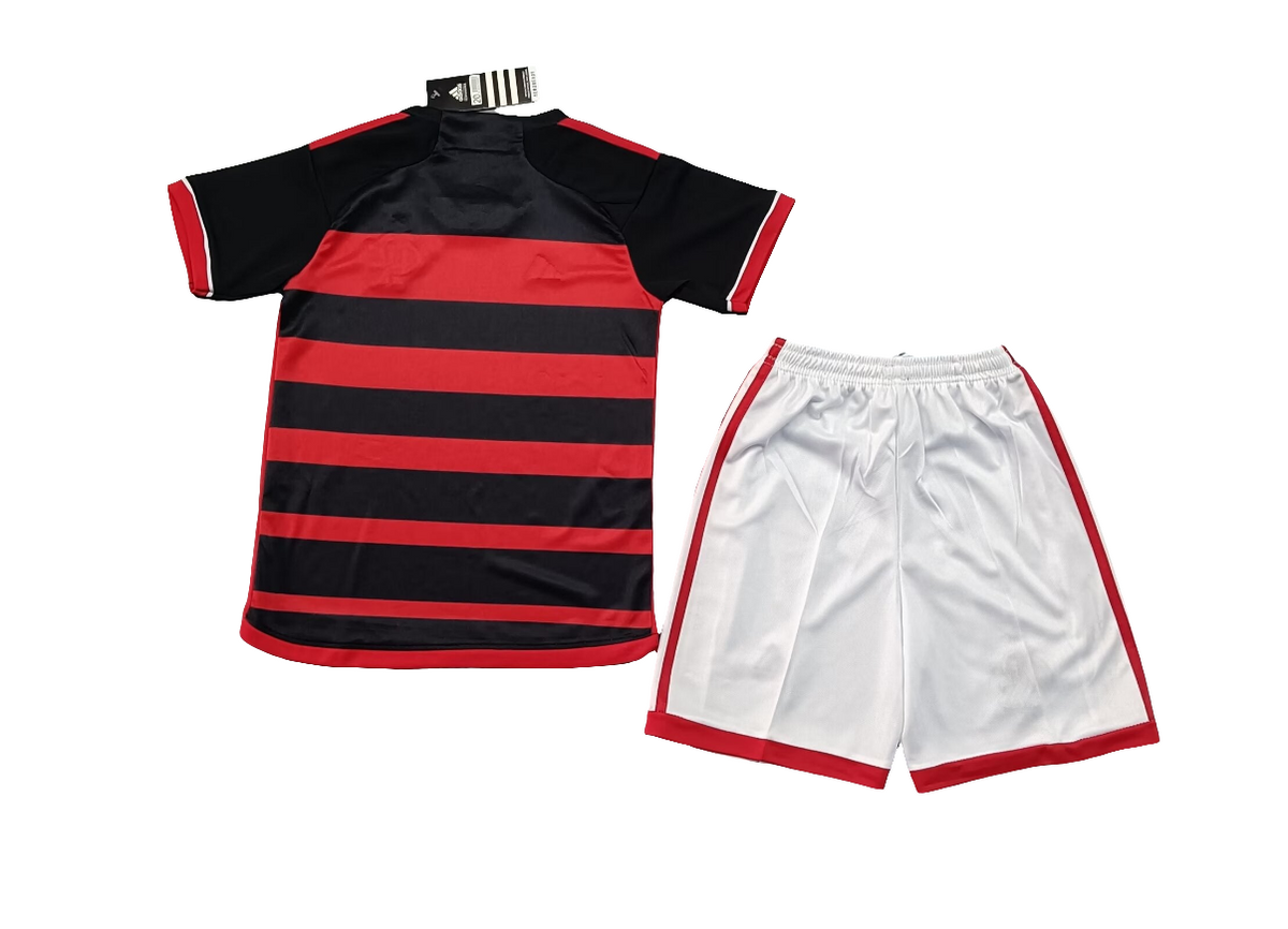 Kit Infantil  Flamengo I 24/25 s/n° Torcedor Adidas - Vermelho+Preto