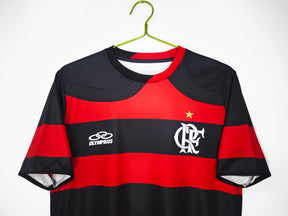 Camisa Flamengo  2009/10 Home - Versão Retrô Masculina - Vermelho e Preto