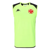 Camisa regata Vasco da Gama Treino 24/25 - Torcedor Kappa Masculina - Amarela fluorescente com detalhes em preto