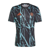 Camisa Bayern de Munique Pré-jogo 24/25 - Torcedor Adidas Masculina - Preta com detalhes em verde