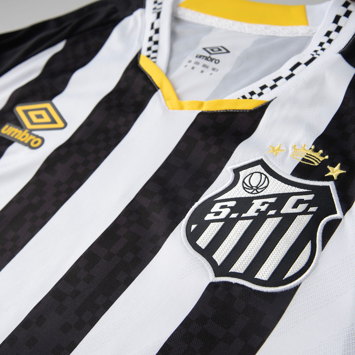 Camisa Santos II 25/26  Torcedor Umbro Masculina - Preto+Branco