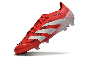 Chuteira  Adidas Predator Elite FG Vermelha e Branca "Pure Victory".