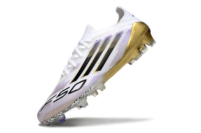 Chuteira Campo Adidas F50+ Elite FG Branca, Preta e Dourada