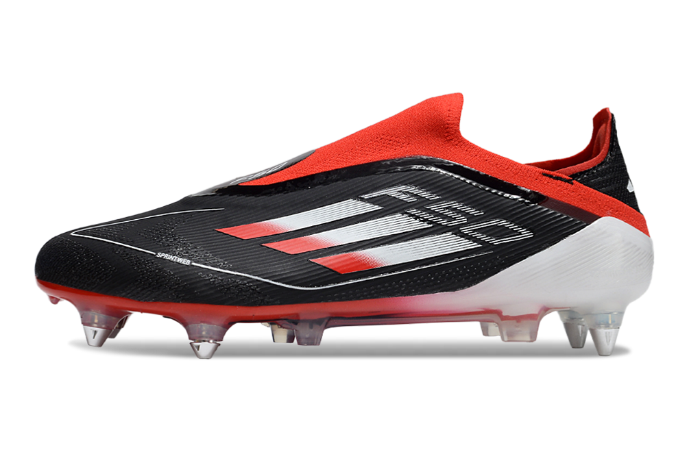 Chuteira Adidas F50 Laceless Preto e Vermelho - Trava Mista