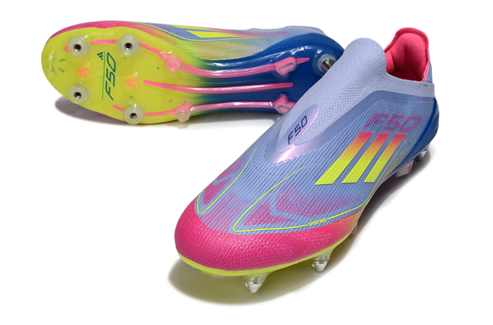 Chuteira adidas F50 Elite Laceless SG - Travas Mista - Rosa